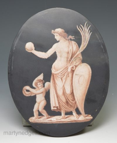 Black basalt encaustic decorated, circa 1775, probably Wedgwood and probably from London