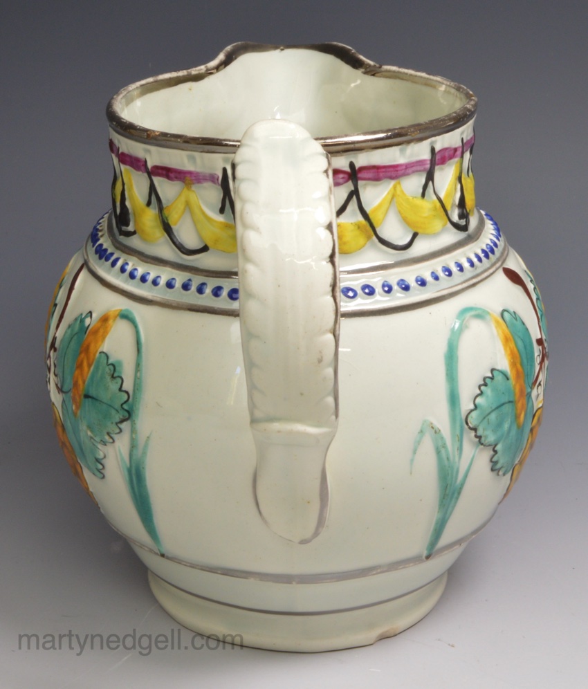 Commemorative pearlware pottery jug 'EARL WELLINGTON', circa 1812