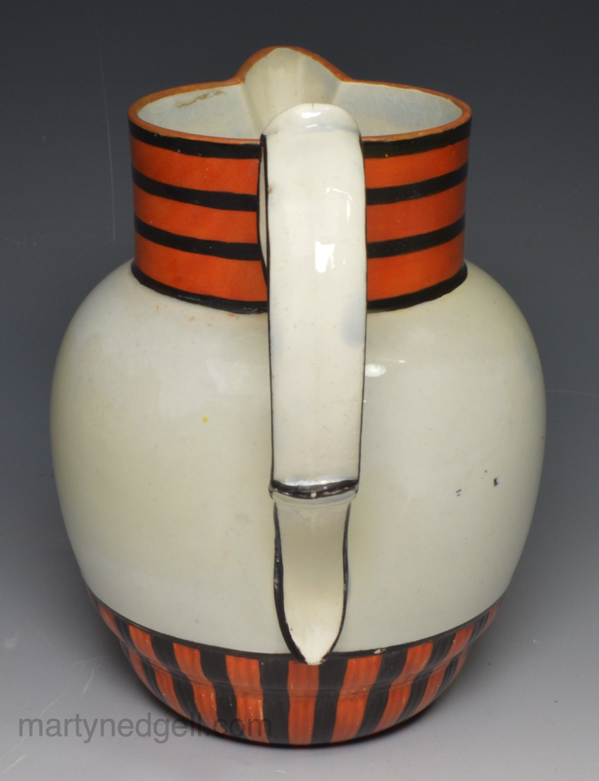 Commemorative pearlware pottery jug '1st TROOP LOYAL SUFFOLK YEOMANRY', circa 1810