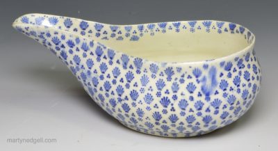 Pearlware pottery pap boat, circa 1830
