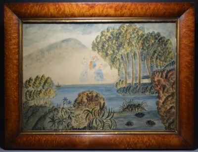 Early 19th century watercolour with a magical theme, circa 1820 possibly American