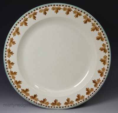 Davenport creamware pottery plate, circa 1800