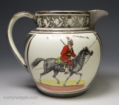 Napoleonic war commemorative jug 'Cossacks', circa 1815