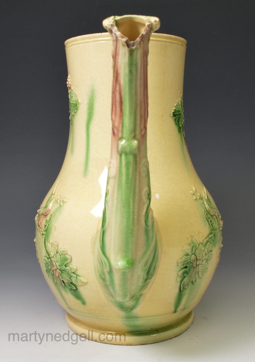 Early creamware pottery coffee pot, circa 1750