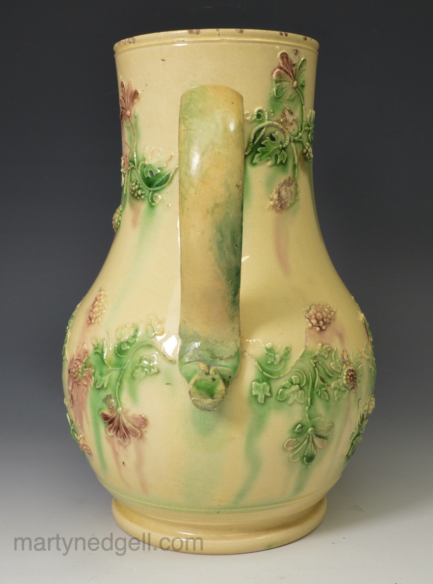 Early creamware pottery coffee pot, circa 1750