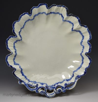 Pearlware pottery bowl with blue shell edging, circa 1790