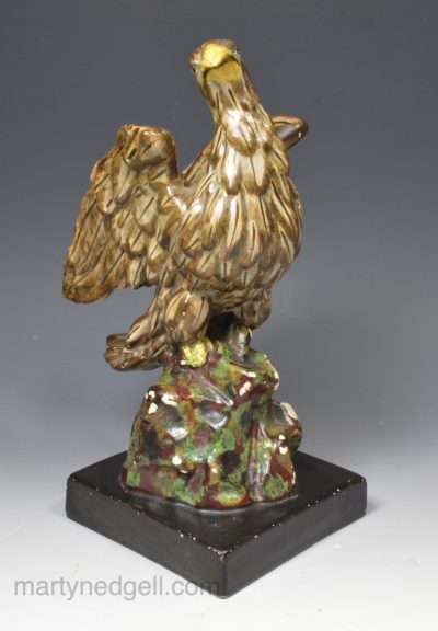 Staffordshire pearlware pottery figure of eagle, circa 1820