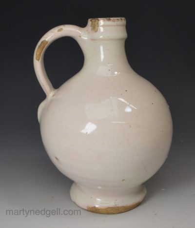 London delft wine bottle, circa 1650