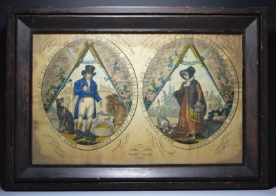 Hand coloured print of 'KEEP WITHIN THE COMPASS', circa 1820