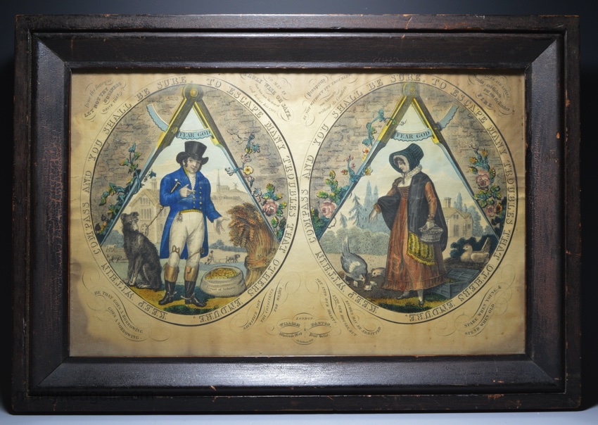 Hand coloured print of 'KEEP WITHIN THE COMPASS', circa 1820