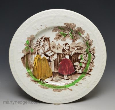 Pearlware child's plate, circa 1880
