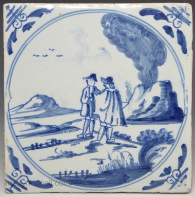 London delft tile, circa 1750