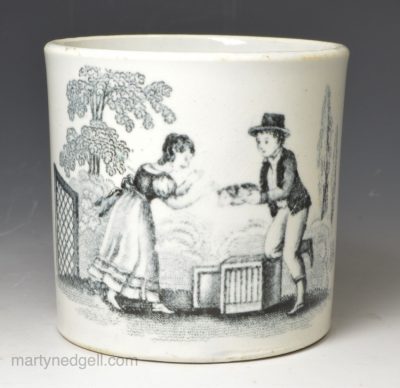 Pearlware pottery child's mug, circa 1830