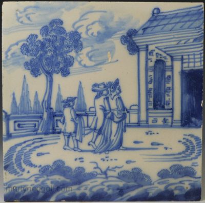 London delft tile, circa 1740