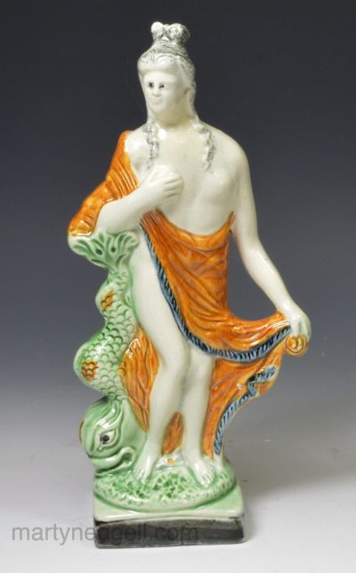 Prattware pottery figure of Venus, circa 1800