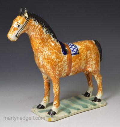 Prattware pottery horse, circa 1820