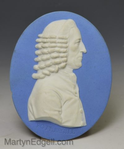 Jasper ware portrait of Dr John Fothergill, circa 1790, Wedgwood Staffordshire