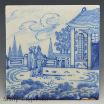London delft tile, circa 1740