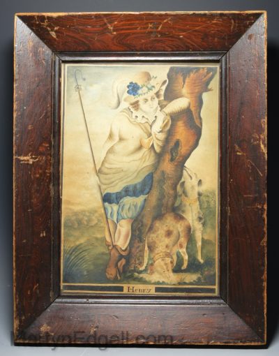 Watercolour of Henry and his dogs, circa 1800
