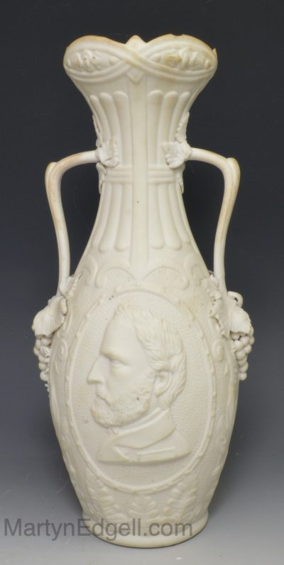 Pariam ware pottery moulded with a portrait of Ulysses Grant, circa 1870