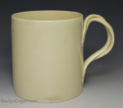 Creamware pottery cup, circa 1780, probably Leeds Pottery