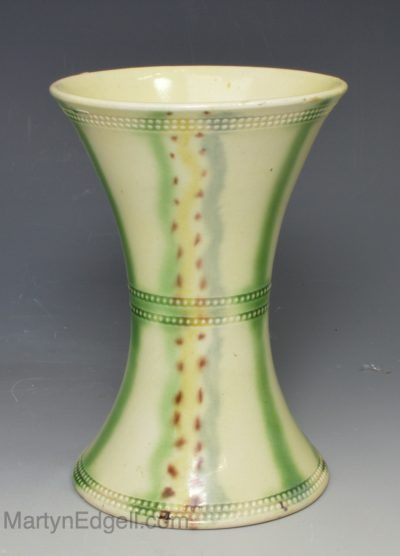 Creamware pottery spill vase, circa 1770