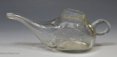 French glass invalid feeding cup, circa 1850
