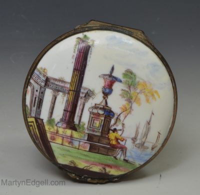 South Staffordshire enamel snuff box, circa 1770