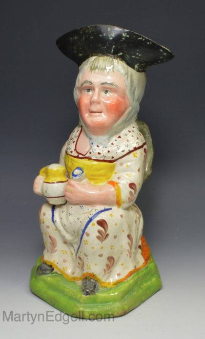 Pearlware pottery Martha Gunn Toby jug, circa 1820