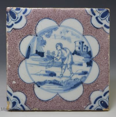 Bristol delft tile, circa 1740