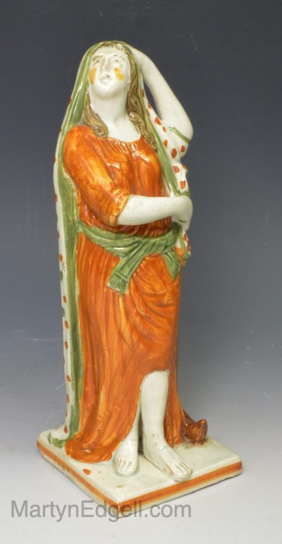 Prattware pottery figure of Hope, circa 1820