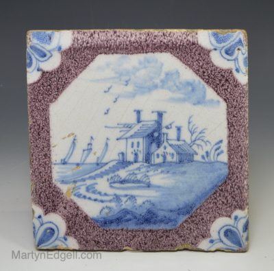Dutch Delft tile, circa 1740