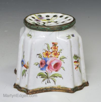 Bilston enamel sander, circa 1780