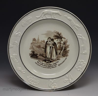 Pearlware pottery child's plate 'MY DAUGHTER', circa 1830