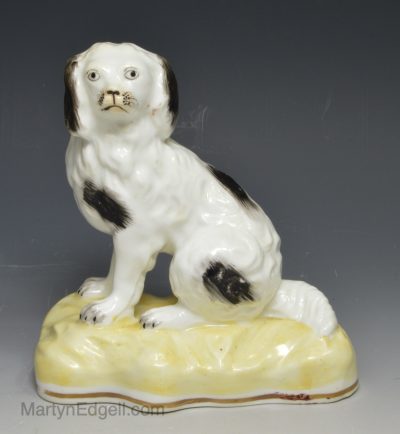 Porcelain Alcock figure of a spaniel, circa 1830