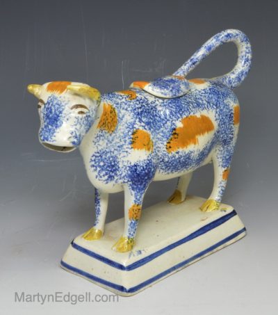 Pearlware pottery cow creamer, circa 1820