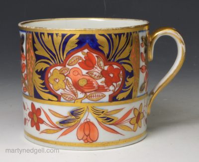 Pearlware pottery mug decorated in imarie, circa 1820