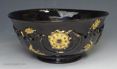 Jackfield black bowl, circa 1760