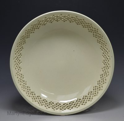 Creamware pottery pierced plate, circa 1790
