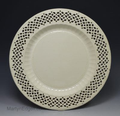 Creamware pottery pierced plate, circa 1780