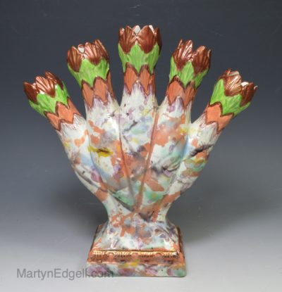 Pearlware lustre pottery quintal vase, circa 1820