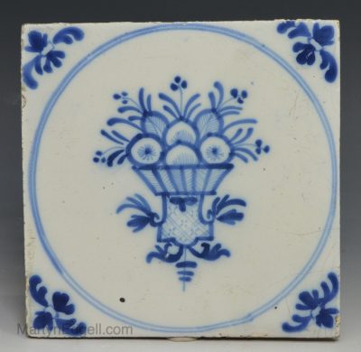 Bristol delft tile painted in blue, circa 1760