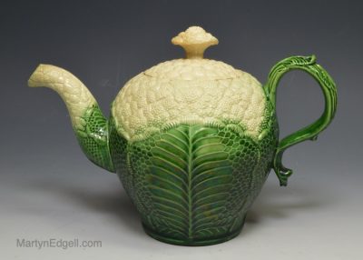Creamware pottery cauliflower teapot, circa 1770