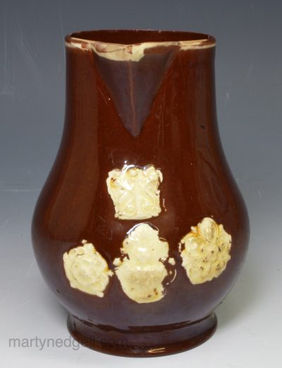 Astbury whieldon type pottery jug, circa 1750