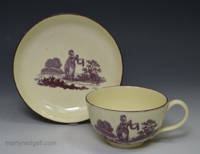 Wedgwood creamware pottery cup and saucer, circa 1780