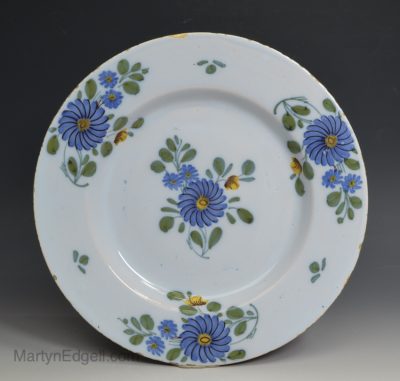 Liverpool delft plate decorated in Fazackerly style, circa 1750