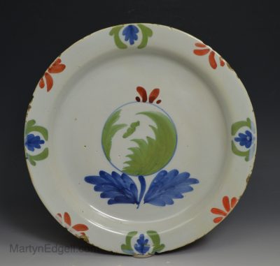 London delft pancake plate, 1740