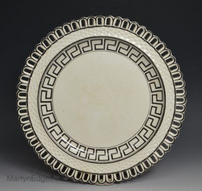 Pearlware pottery pierced plate, circa 1800