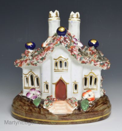 Staffordshire porcelain pastille burner, circa 1840