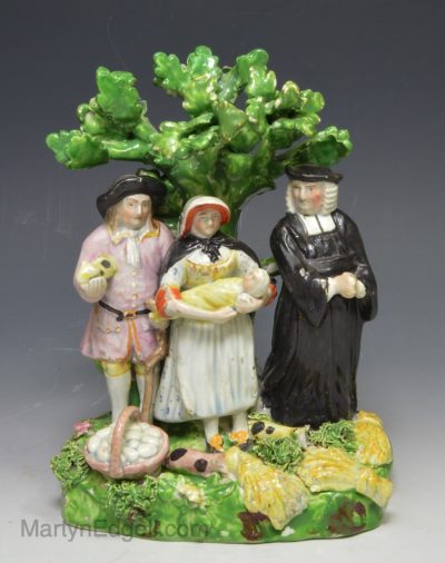Staffordshire pearlware pottery figure of the Tithe Pig, circa 1820